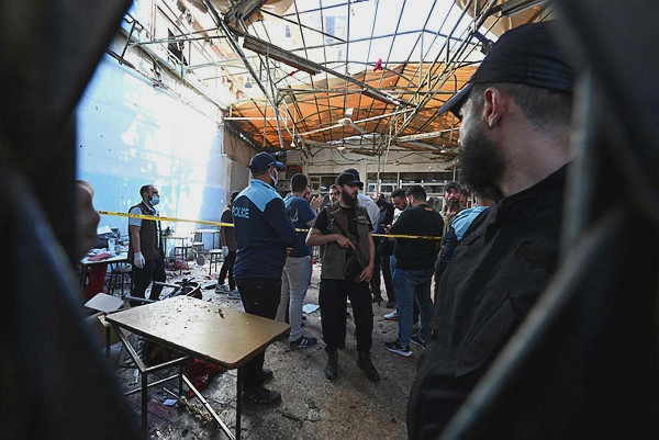 Image from: Bomb blast at Damascus cafe kills five, authorities say