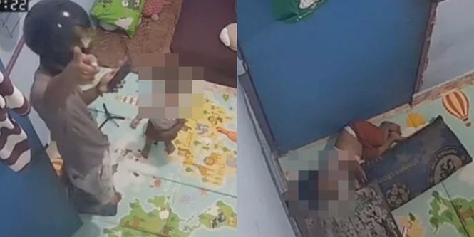 Image from: Single father balances ojol deliveries with watching toddler via phone camera
