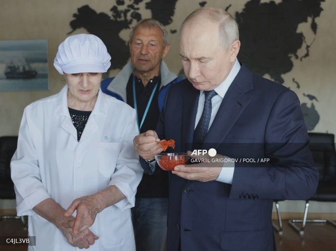 Image from: Putin visits Kuril islands claimed by Japan