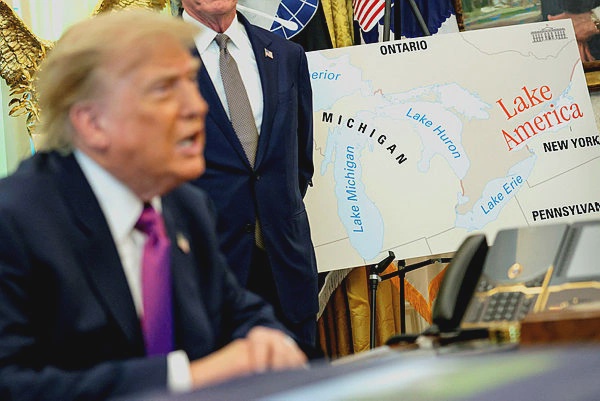 Image from: Trump renames Lake Ontario to ‘Lake America’ amid trade war