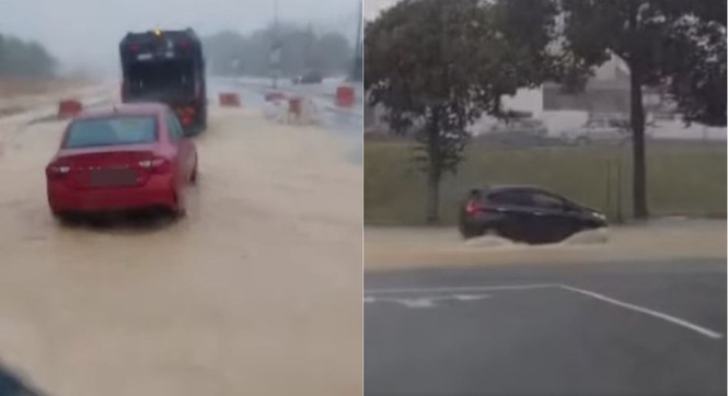 Image from: Puncak Alam hit by flash floods after hour-long heavy rain