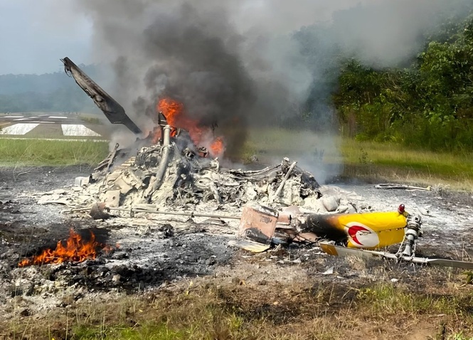 Image from: Five, including four Health Ministry personnel, on board helicopter that crashed in Sarawak