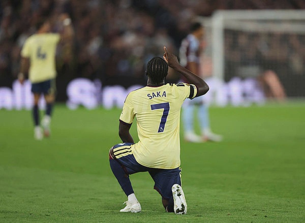 Image from: Saka seals Arsenal’s perfect start with win over Villa
