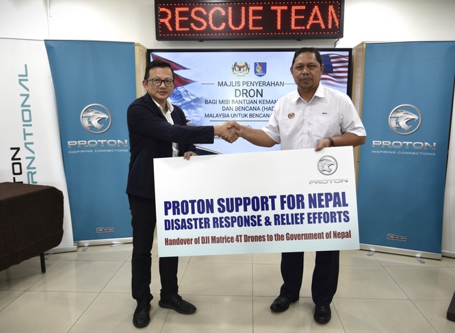 Image from: Proton sends RM200,000 worth of drones to support Nepal flood relief efforts