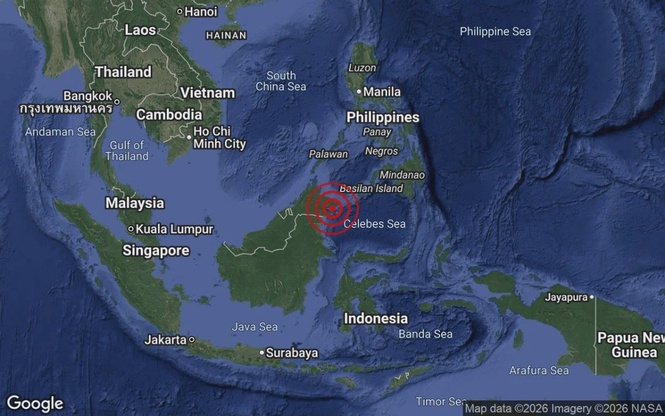 Image from: Gempa bumi sederhana bermagnitud 5.0 di perairan Sandakan