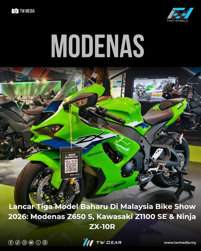 Image from: MODENAS Lancar Tiga Model Baharu Di Malaysia Bike Show 2026: Modenas Z650 S, Kawasaki Z1100 SE & Ninja ZX-10R