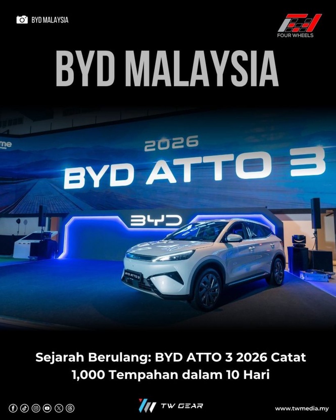 Image from: Sejarah Berulang: BYD ATTO 3 2026 Catat 1,000 Tempahan dalam 10 Hari