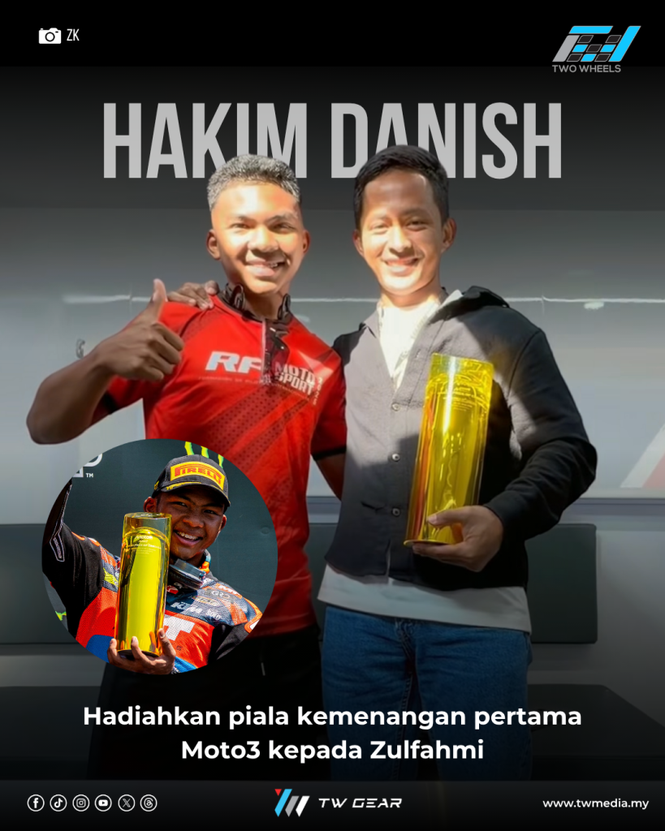Image from: Hakim Danish hadiahkan Piala kemenangan pertama Moto3 kepada Zulfahmi Khairuddin