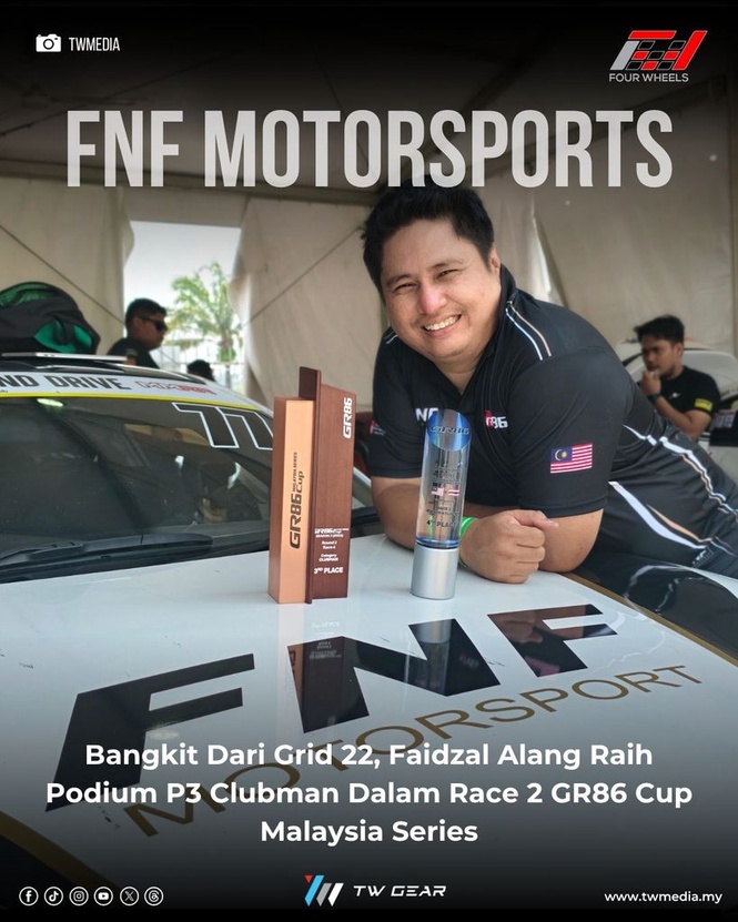 Image from: FNF Motorsports Bangkit Dari Grid 22, Faidzal Alang Raih Podium P3 Clubman Dalam Race 2 GR86 Cup Malaysia Series