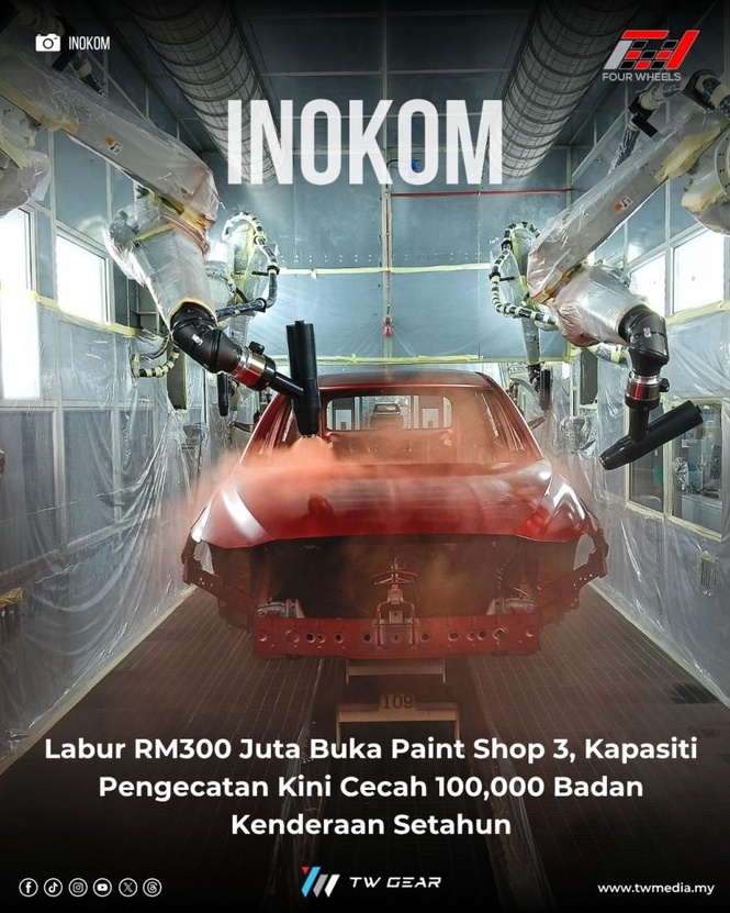 Image from: Inokom Labur RM300 Juta Buka Paint Shop 3, Kapasiti Pengecatan Kini Cecah 100,000 Badan Kenderaan Setahun