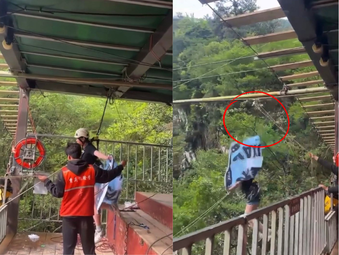 Tragedy at China cliff swing: 16yo woman dies after safety rope snaps despite warnings