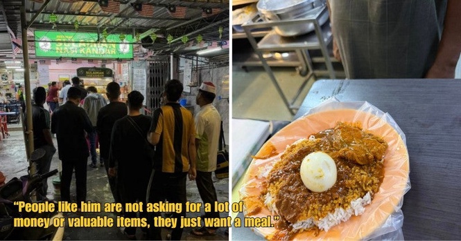 Penang Eatery Shares Selfless Reason Homeless Man Chose to Eat Free Meal at Bus Stop Instead of Dining In