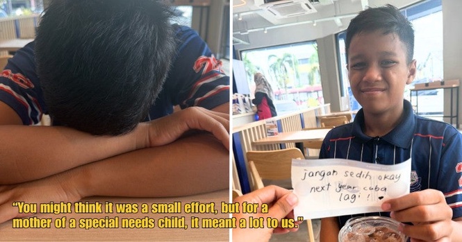 M’sian Boy with Autism Upset After Not Being Selected for Futsal Team, Kind Coffee Shop Workers Cheer Him Up
