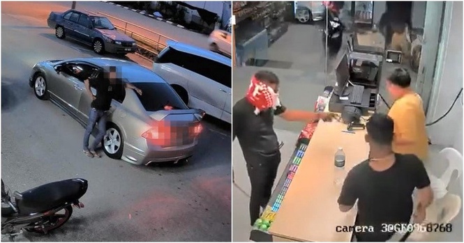 Parang-Wielding Robbers Slash Malaysian Store Employee Before Fleeing in Singapore-Registered Car