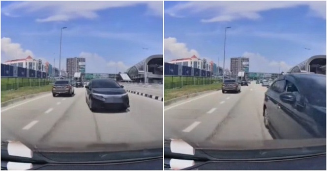 Honda Sedan Going Against Traffic on LDP Highway Crashes into Car Before Immediately Fleeing Scene