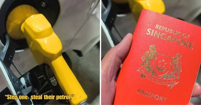 “How to make M’sians angry” – Individual Flexes S’porean Passport While Allegedly Refuelling RON95