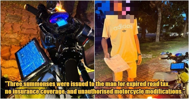 Kedah Man’s “Futuristic Motorcycle” With 10-Inch Android Screen & Speakers Gets Seized by JPJ