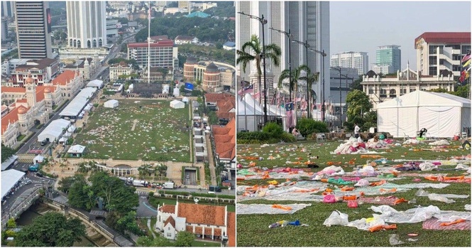 Dataran Merdeka Covered in Rubbish After World Cup Final Watch Party, DBKL Urges M’sians to Take Responsibility