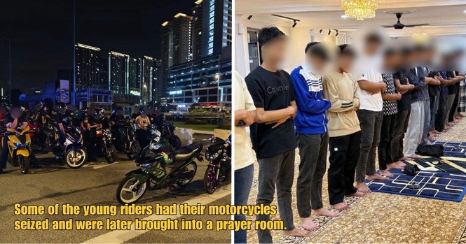 PDRM Fines Young Riders, Then Brings Them For Prayers to Reflect on the Dangers of Reckless Riding