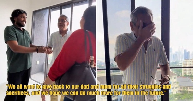 Malaysian Dad Breaks Down in Tears After Kids Surprise Him With New Home For Father’s Day