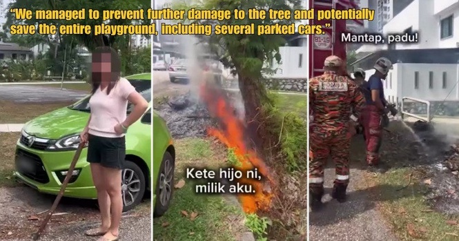 M’sian Confronts Stranger For Allegedly Burning Trash Beside Her Car, Bomba Called to the Scene as Fire Spreads