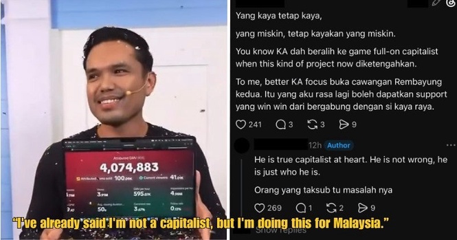 “I’m doing this for M’sia” – Khairul Aming Responds to Criticism After Being Labelled a ‘Capitalist’