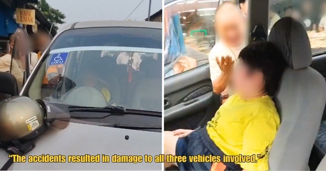 14yo M’sian Boy Allegedly Drives Against Traffic & Crashes Into 2 Cars In Penang, Police Investigating