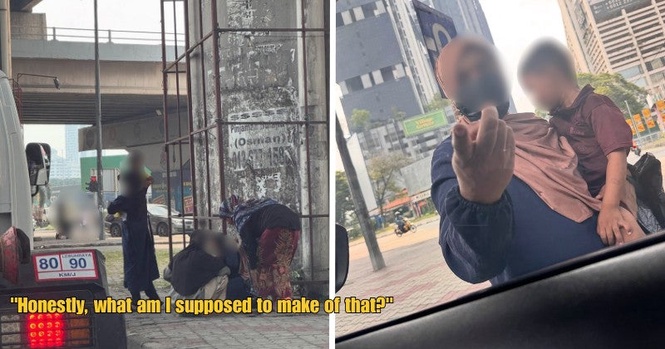 M’sian Motorist Frustrated By Traffic Light Beggars After Foreign Woman Allegedly Flips Her Off