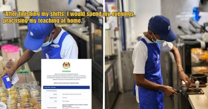 M’sian Barista Practises Mock Teaching At Home After Cafe Shifts, Finally Lands Dream ‘Cikgu’ Job