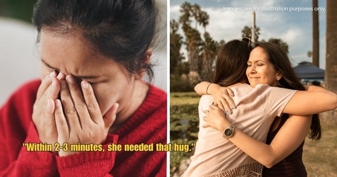 “Need a hug?”- Simple Question Moves Crying Stranger To Break Down In M’sian Woman’s Arms For 3 Minutes