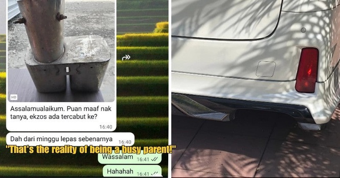 M’sian Mum Doesn’t Notice Her Car’s Exhaust Tip Fell Off Until Her Child’s Teacher Messages Her A Week Later