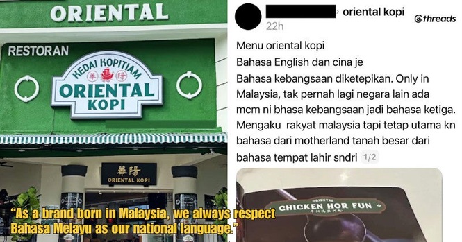 “New menu design in progress” – Oriental Kopi Responds to Backlash Over Menu Without Bahasa Malaysia