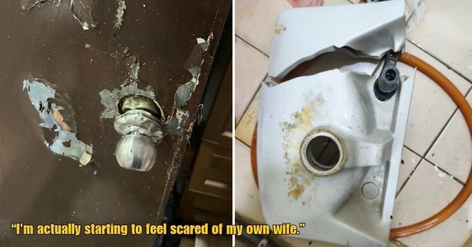 M’sian Baffled By Wife’s Strength After She Damages Door Knob & Rips Sink Off Wall While Trying To Escape Locked Toilet