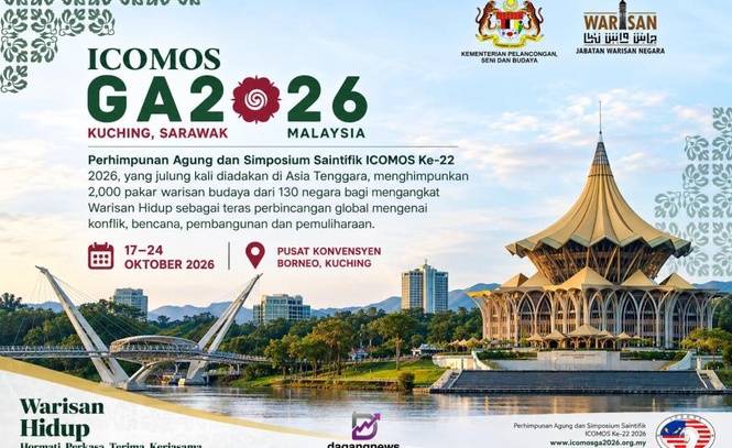 Image from: Kuching bakal himpunkan 2,000 pakar warisan dari lebih 130 negara pada persidangan ICOMOS 2026