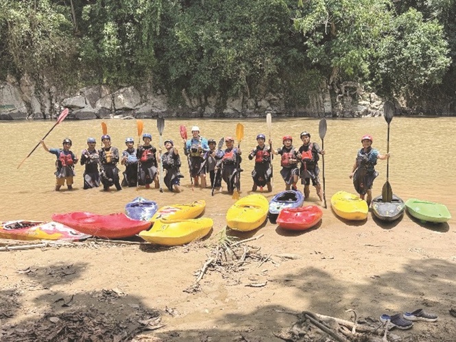First white water kayak school