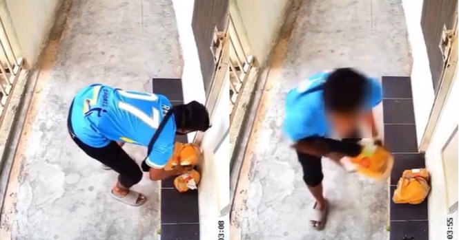 Rider returns to apologise after taking customer’s food