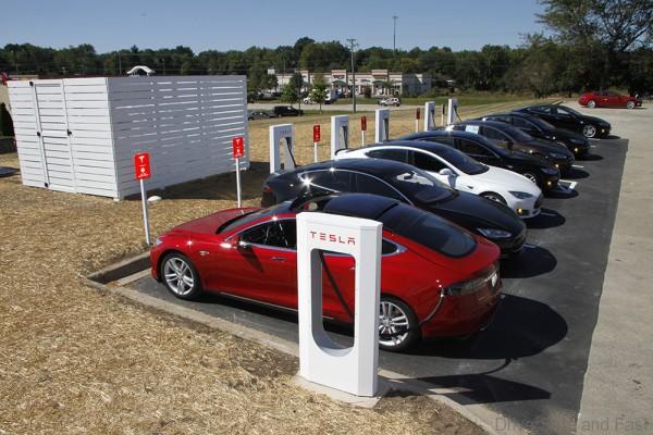 Tesla Supercharger network in use