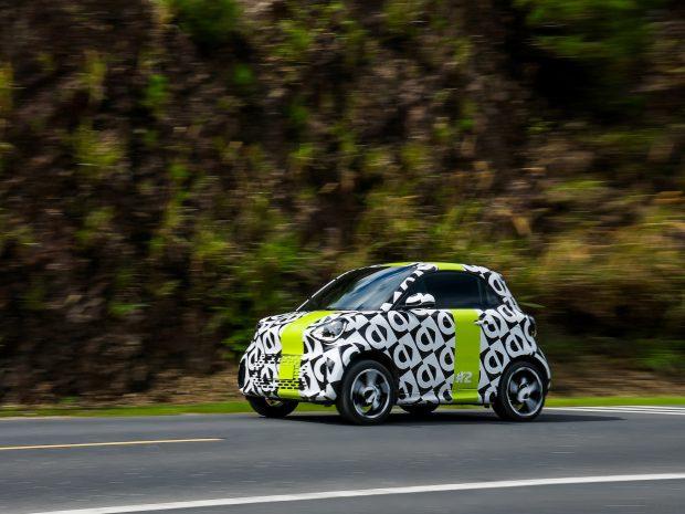 smart #2 on the road being tested