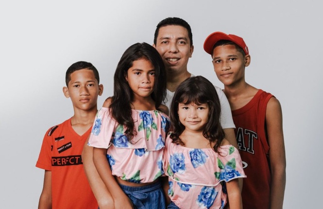 Father With Four Kids