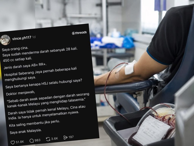 Image from: ‘Darah saya tak kenal Melayu, India, Cina, hanya untuk selamatkan nyawa’