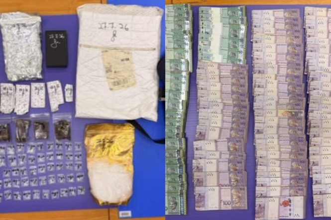 Image from: Dadah RM21,502, wang tunai RM97,000 bawah katil dirampas