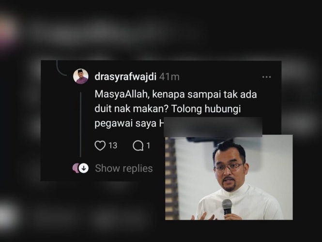 Image from: Pelajar dakwa hanya tinggal 4 sen, Asyraf Wajdi hulur bantuan