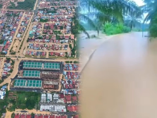 Image from: ‘Hujan tak berhenti di Tawau, air dah naik’