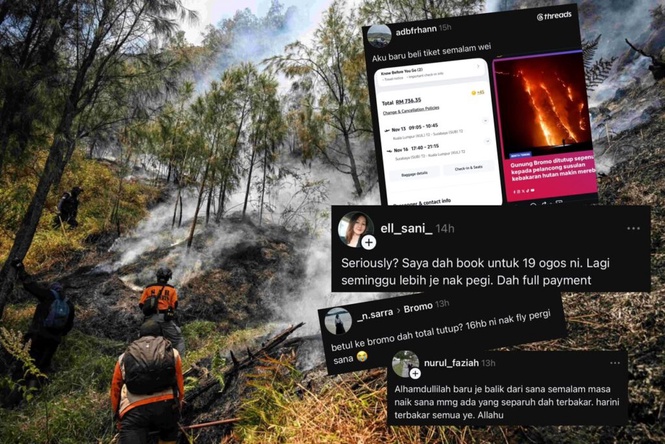 Image from: Bromo tutup, pelancong Malaysia sudah beli tiket mula resah