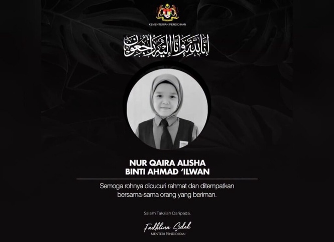 Image from: Kematian Nur Qaira: Guru dipindahkan ke sekolah lain