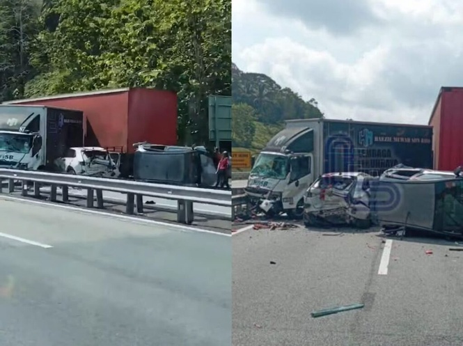 Image from: Kemalangan arah Yong Peng sebabkan semua lorong terhalang, sesak 7.9km