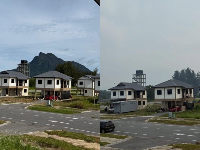 Image from: Jerebu di Sarawak sampai Gunung Santubong ‘hilang’