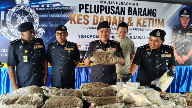 Image from: Syabu, heroin, ganja antara ‘top’ dadah dirampas polis Perak