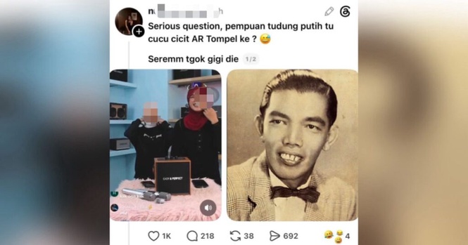 Image from: Cucu tegur netizen ‘bahan’ fizikal AR Tompel