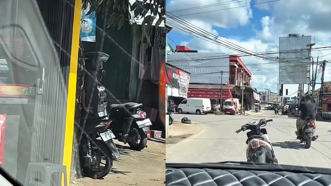 Image from: Tak tahan panas, ‘rider’ tinggalkan motosikal semasa lampu merah